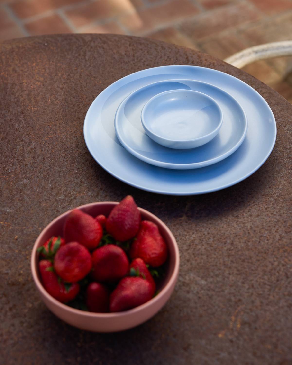 Mini Plate Classic - Blue-White Striped detail