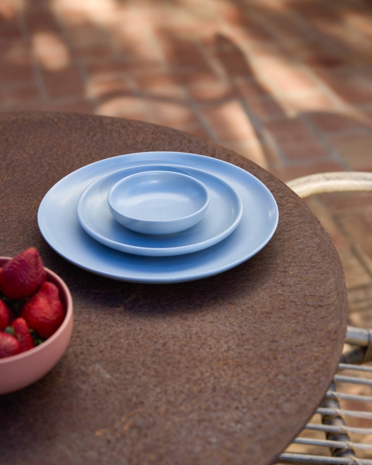 Mini Plate Classic - Blue-White Striped lifestyle
