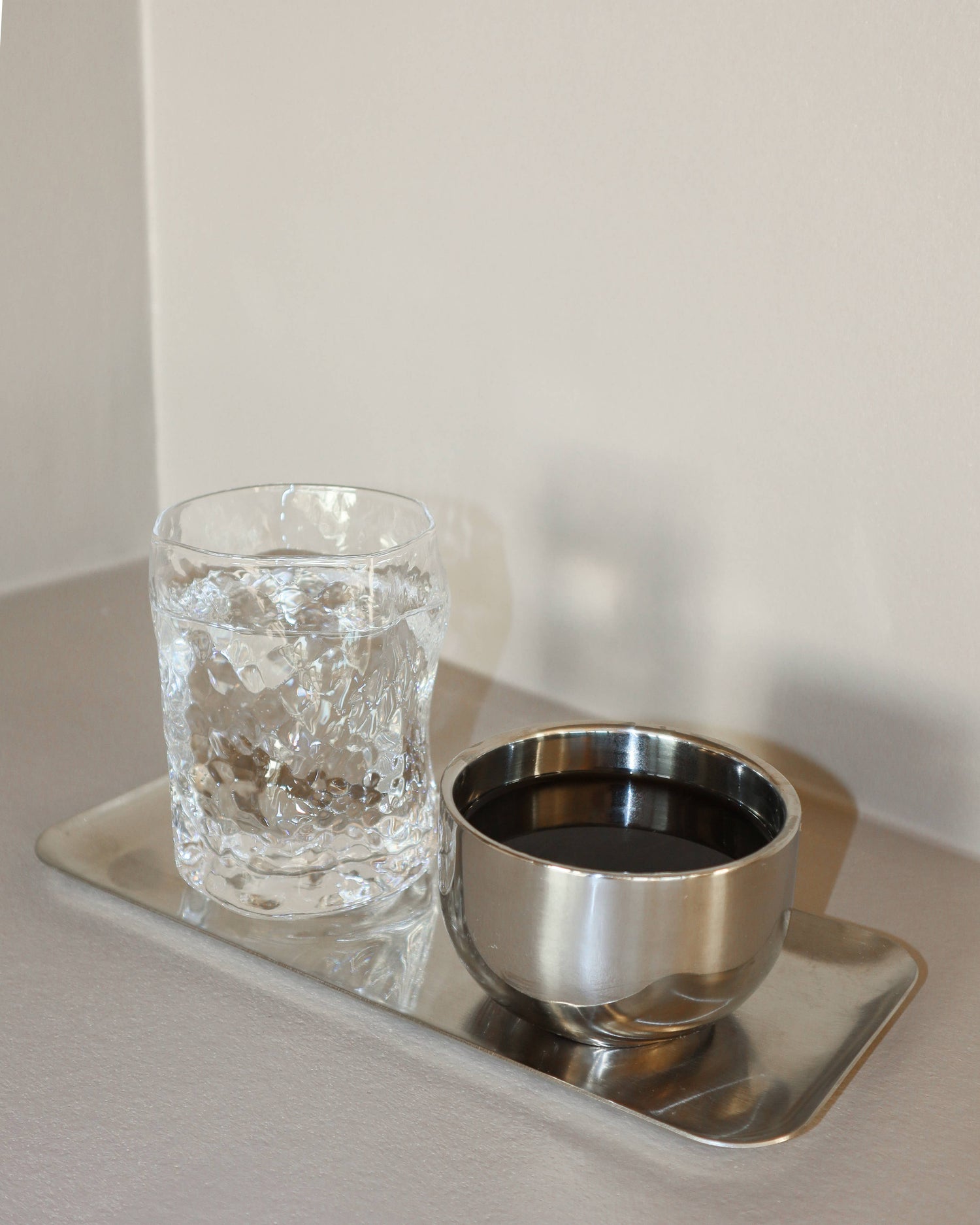 Serving Tray — Brushed Stainless Steel, Small