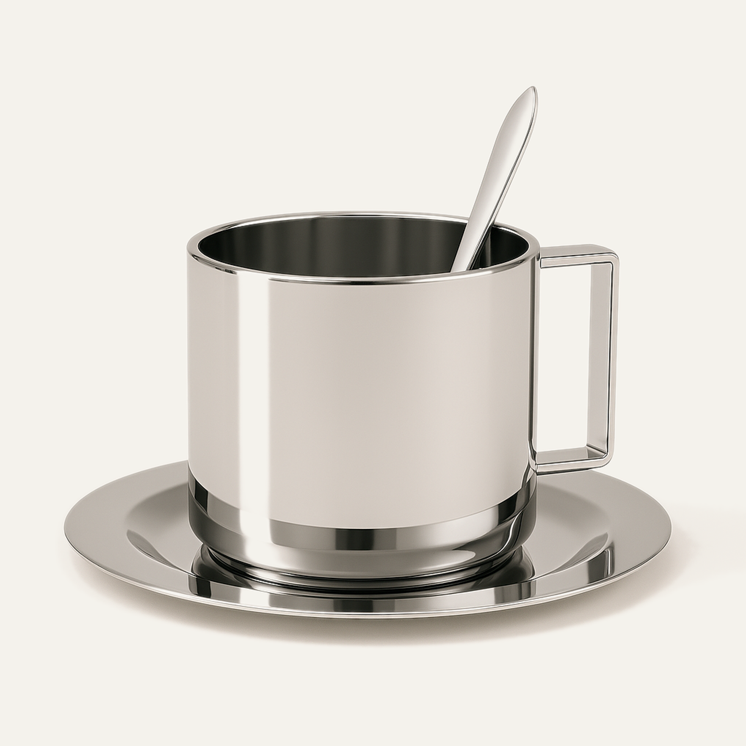 Americano Coffee Cup Set — Brushed Stainless Steel
