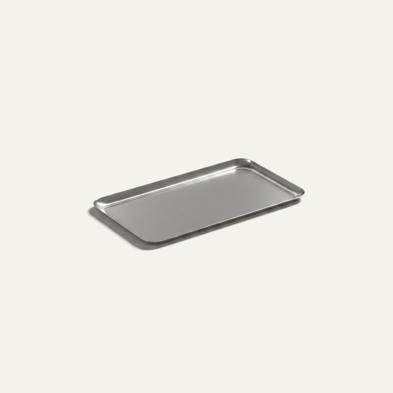 Serving Tray — Brushed Stainless Steel, Small