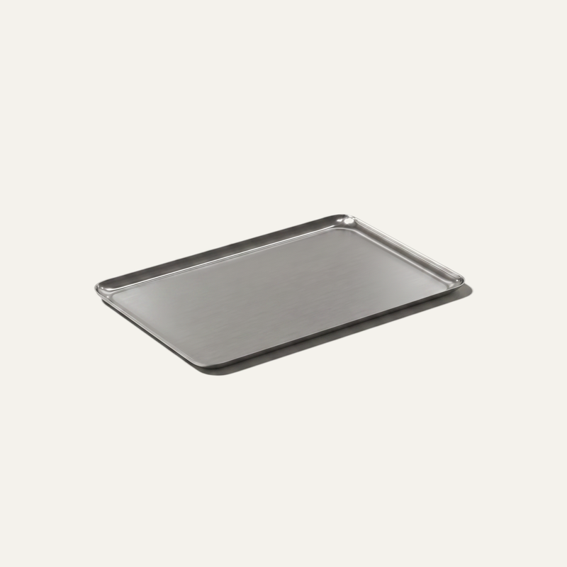 Serving Tray — Brushed Stainless Steel, Medium