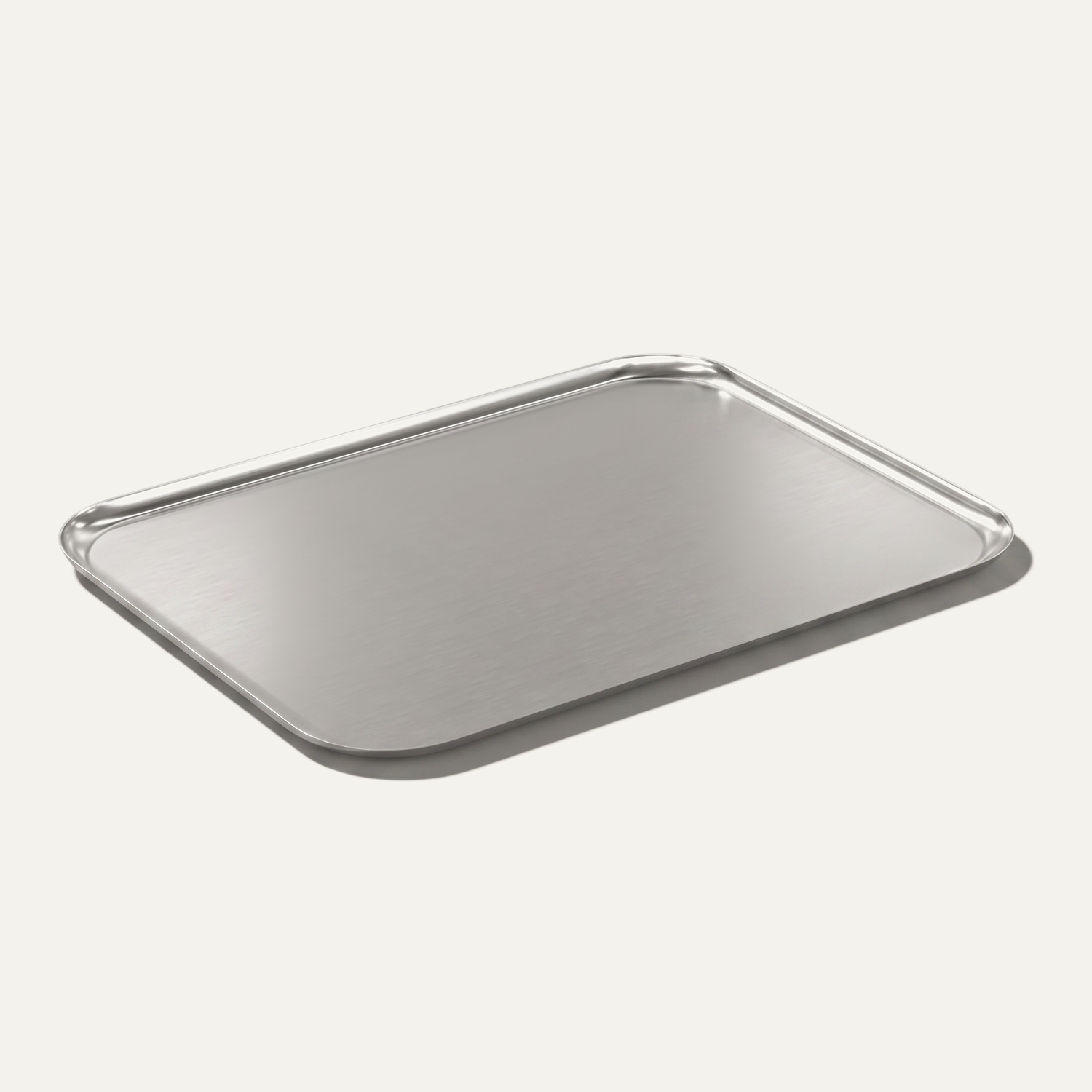 Serving Tray — Brushed Stainless Steel, Large