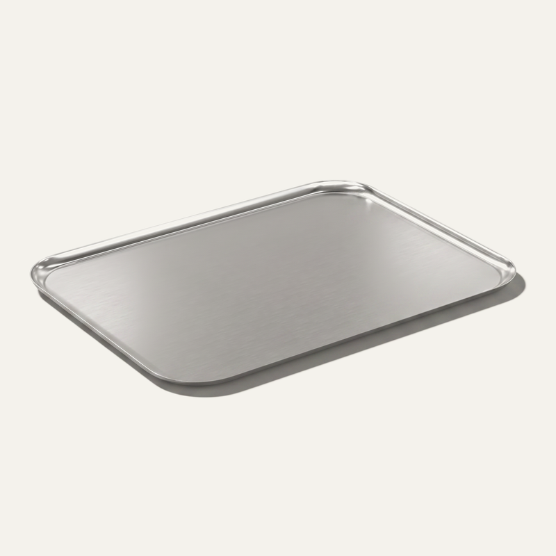 Serving Tray — Brushed Stainless Steel, Large
